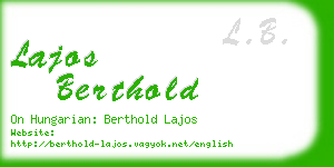 lajos berthold business card